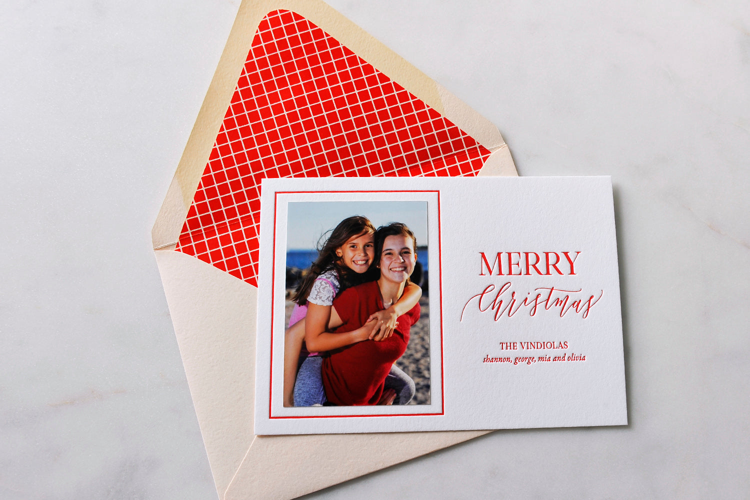 Red Grid Vintage Paper